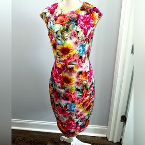 Sleeveless Garden Floral Sheath dress